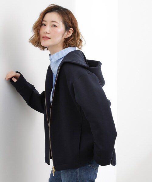 grove(グローブ)の「ダンボールジャージ フードパーカージャケット(ブルゾン・レディース・ネイビー/グレー/ナチュラル・02/01/04)」の12枚目の写真