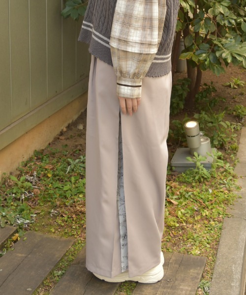 axes femme（アクシーズファム）の「サイド柄切替ワイドパンツ（その他パンツ・レディース・モカ/ミント/ブラック・FREE）」の5枚目の写真