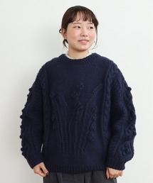 【WEB限定カラー】ネパールハンドニット Wheat＆Cotton ニットプルオーバー