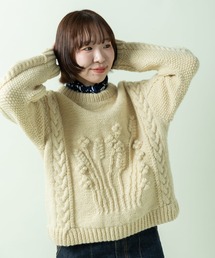 PAR ICI | 【WEB限定カラー】ネパールハンドニット Wheat&Cotton ニットプルオーバー(ニット/セーター)