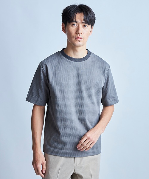 UNION STATION（ユニオンステーション）の「マルチファンクションT〈ストレッチ・速乾・イージーケア・UVカット・防菌・防臭・ハンドウォッシャブル〉（Tシャツ/カットソー・メンズ・ベージュ/ブラック/ホワイト/チャコールグレー・M/LL/L）」の3枚目の写真