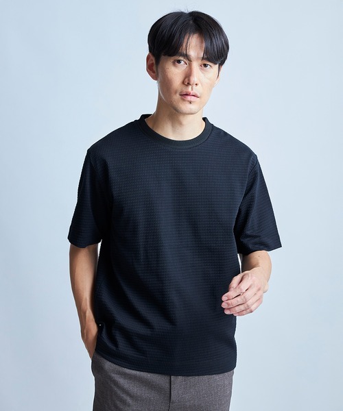 UNION STATION（ユニオンステーション）の「マルチファンクションT〈ストレッチ・速乾・イージーケア・UVカット・防菌・防臭・ハンドウォッシャブル〉（Tシャツ/カットソー・メンズ・ベージュ/ブラック/ホワイト/チャコールグレー・M/LL/L）」の2枚目の写真