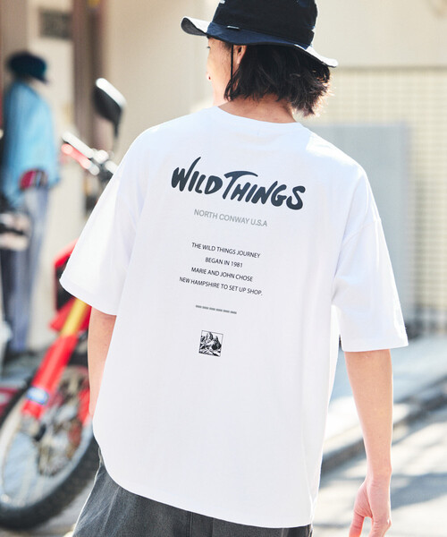 FREAK'S STORE(フリークスストア)の「限定展開 WILD THINGS×FREAK'S STORE/ワイルドシングス 別注 ビッグシルエット ロゴバックプリント クルーネック Tシャツ(Tシャツ/カットソー・メンズ・杢グレー/ホワイト/ブラック/ピンク/グレイッシュベージュ・SMALL/MEDIUM/LARGE)」の22枚目の写真
