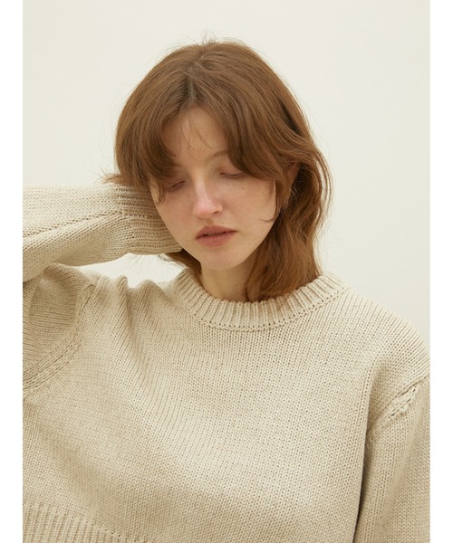LA PEAU DE GEM（ラポドゥジェム）の「【LA PEAU DE GEM】M.O.M knit/メモリーオブマザーニット（ニット/セーター・レディース・アイボリー/ブラック・FREE）」の5枚目の写真