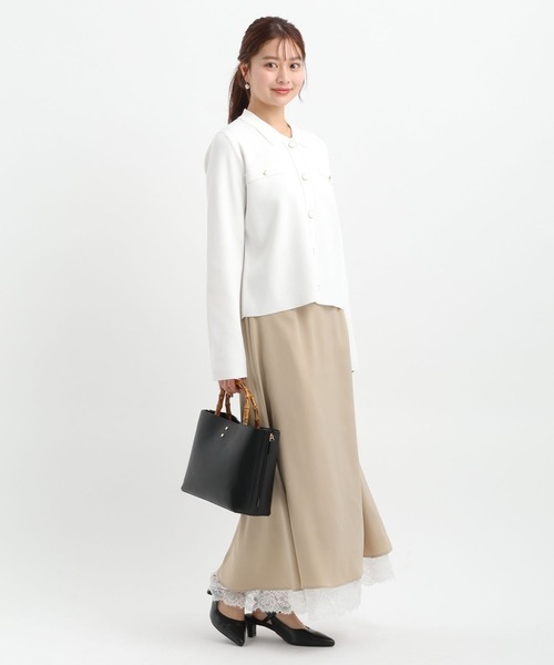 Andemiu（アンデミュウ）の「サテンレースマーメイドスカート656650（スカート・レディース・チャコールグレー/ベージュ・SMALL/MEDIUM）」の9枚目の写真