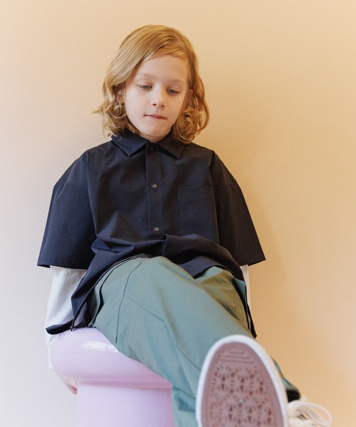 GLOBAL WORK（グローバルワーク）の「エアカルシャツ/618962（シャツ/ブラウス・キッズ・チャコールグレー/ブラック/ミント・150cm/140cm/130cm/160cm）」の4枚目の写真