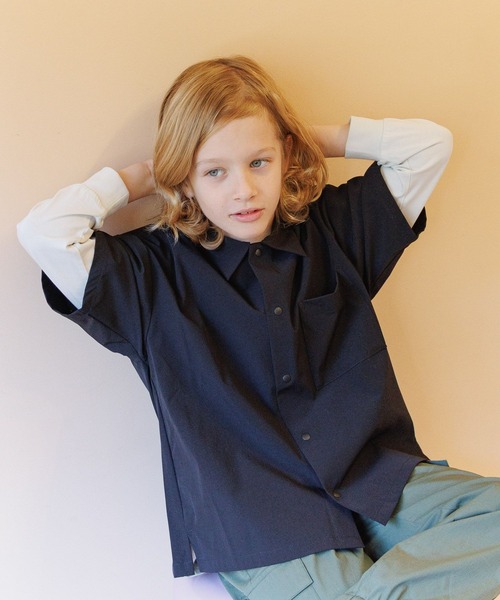 GLOBAL WORK（グローバルワーク）の「エアカルシャツ/618962（シャツ/ブラウス・キッズ・チャコールグレー/ブラック/ミント・150cm/140cm/130cm/160cm）」の6枚目の写真