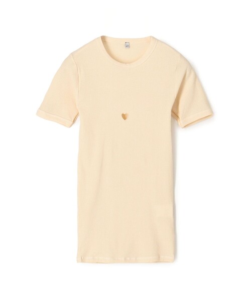 BASERANGE（ベースレンジ）の「BASERANGE HEART SHORT SLEEVE（Tシャツ/カットソー・レディース・ホワイト/ブラック・S）」の2枚目の写真