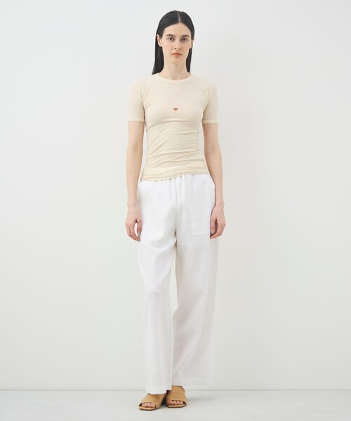 BASERANGE（ベースレンジ）の「BASERANGE HEART SHORT SLEEVE（Tシャツ/カットソー・レディース・ホワイト/ブラック・S）」の3枚目の写真