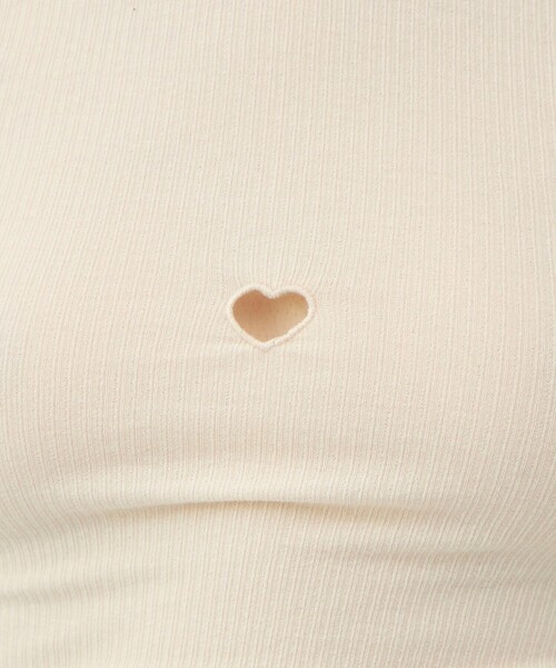 BASERANGE（ベースレンジ）の「BASERANGE HEART SHORT SLEEVE（Tシャツ/カットソー・レディース・ホワイト/ブラック・S）」の9枚目の写真