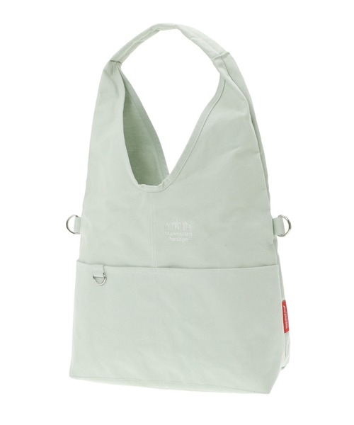 Manhattan Portage（マンハッタンポーテージ）の「BROOKHAVEN TOTE BAG CANVAS LIGHT 26（トートバッグ・レディース・グレー/グリーン・MEDIUM）」の3枚目の写真