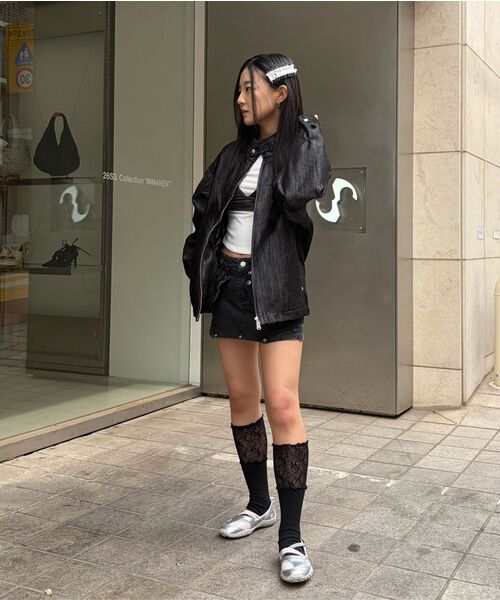 OJOS(オホス)の「Metal Denim Bomber Jacket / Black(ブルゾン・レディース・その他・1/2/3)」の7枚目の写真