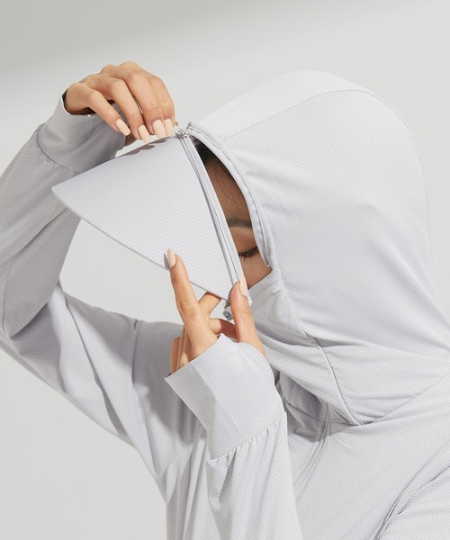 SAISON DE PAPILLON（セゾンドパピヨン）の「【2026SS新作】UPF50+ 冷感素材 UVカットパーカー長袖ラッシュガード 日焼け止めパーカー フーデットきれいめカジュアル（パーカー・レディース・ベージュ/ピンク/ホワイト/ブルー/グレー・XXL/XL/L/M）」の14枚目の写真