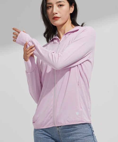 SAISON DE PAPILLON（セゾンドパピヨン）の「【2026SS新作】UPF50+ 冷感素材 UVカットパーカー長袖ラッシュガード 日焼け止めパーカー フーデットきれいめカジュアル（パーカー・レディース・ベージュ/ピンク/ホワイト/ブルー/グレー・XXL/XL/L/M）」の20枚目の写真