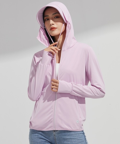 SAISON DE PAPILLON（セゾンドパピヨン）の「【2026SS新作】UPF50+ 冷感素材 UVカットパーカー長袖ラッシュガード 日焼け止めパーカー フーデットきれいめカジュアル（パーカー・レディース・ベージュ/ピンク/ホワイト/ブルー/グレー・XXL/XL/L/M）」の21枚目の写真