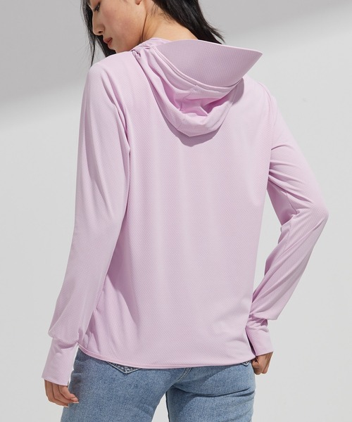 SAISON DE PAPILLON（セゾンドパピヨン）の「【2026SS新作】UPF50+ 冷感素材 UVカットパーカー長袖ラッシュガード 日焼け止めパーカー フーデットきれいめカジュアル（パーカー・レディース・ベージュ/ピンク/ホワイト/ブルー/グレー・XXL/XL/L/M）」の22枚目の写真