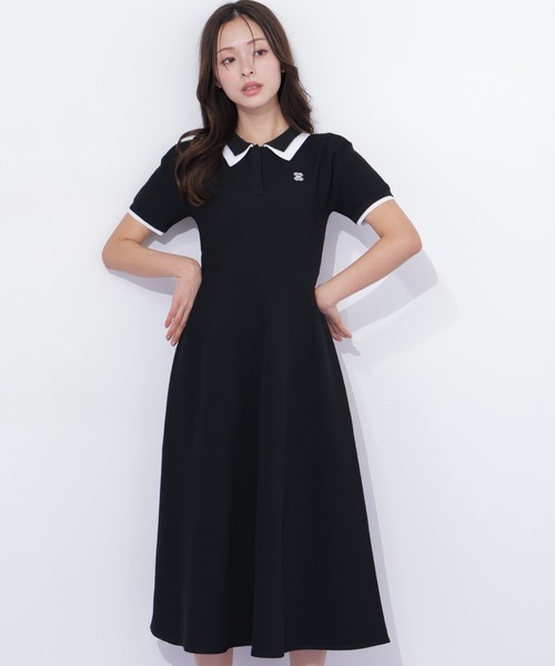 JILL by JILL STUART(ジルバイジルスチュアート)の「ダブル襟半袖ポロシャツワンピース(ワンピース・レディース・グレー/ネイビー/ブラック・FREE)」の8枚目の写真