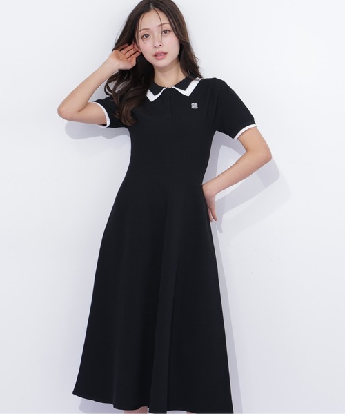 JILL by JILL STUART(ジルバイジルスチュアート)の「ダブル襟半袖ポロシャツワンピース(ワンピース・レディース・グレー/ネイビー/ブラック・FREE)」の9枚目の写真