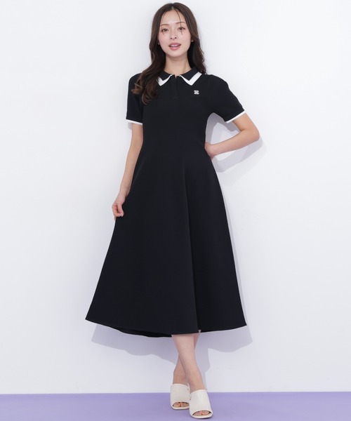 JILL by JILL STUART(ジルバイジルスチュアート)の「ダブル襟半袖ポロシャツワンピース(ワンピース・レディース・グレー/ネイビー/ブラック・FREE)」の12枚目の写真