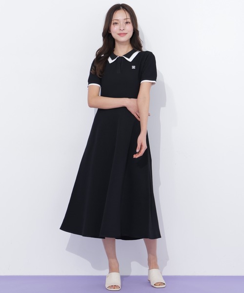 JILL by JILL STUART(ジルバイジルスチュアート)の「ダブル襟半袖ポロシャツワンピース(ワンピース・レディース・グレー/ネイビー/ブラック・FREE)」の10枚目の写真