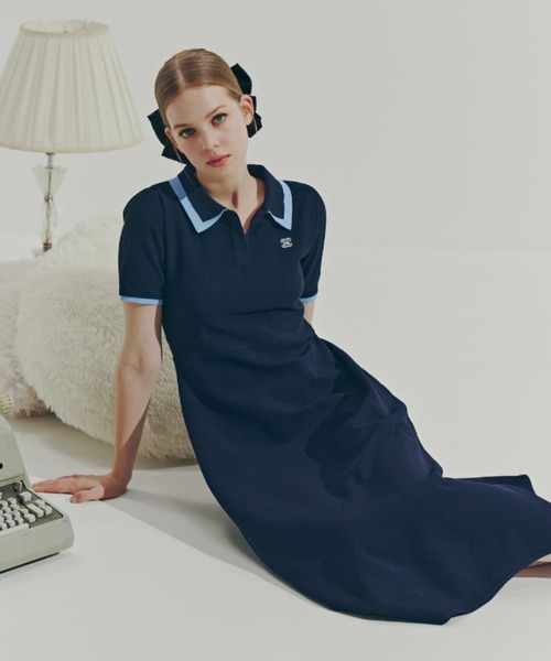 JILL by JILL STUART(ジルバイジルスチュアート)の「ダブル襟半袖ポロシャツワンピース(ワンピース・レディース・グレー/ネイビー/ブラック・FREE)」の15枚目の写真