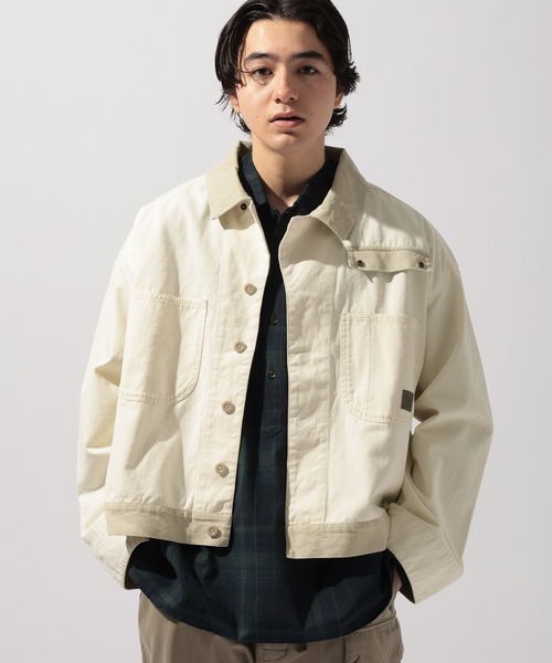 niko and...（ニコアンド）の「【NATOKii(ネイトゥーキー)】ワークシャツジャケット（ブルゾン・メンズ・オフホワイト/オリーブ・MEDIUM/LARGE）」の2枚目の写真