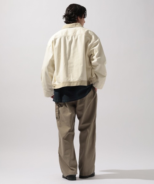 niko and...（ニコアンド）の「【NATOKii(ネイトゥーキー)】ワークシャツジャケット（ブルゾン・メンズ・オフホワイト/オリーブ・MEDIUM/LARGE）」の3枚目の写真