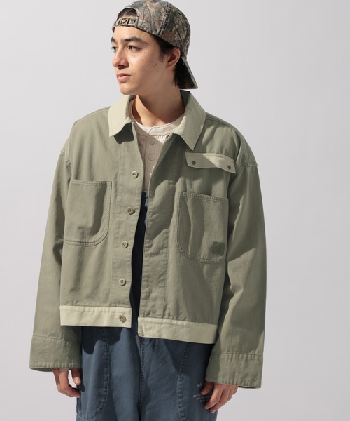 niko and...（ニコアンド）の「【NATOKii(ネイトゥーキー)】ワークシャツジャケット（ブルゾン・メンズ・オフホワイト/オリーブ・MEDIUM/LARGE）」の7枚目の写真