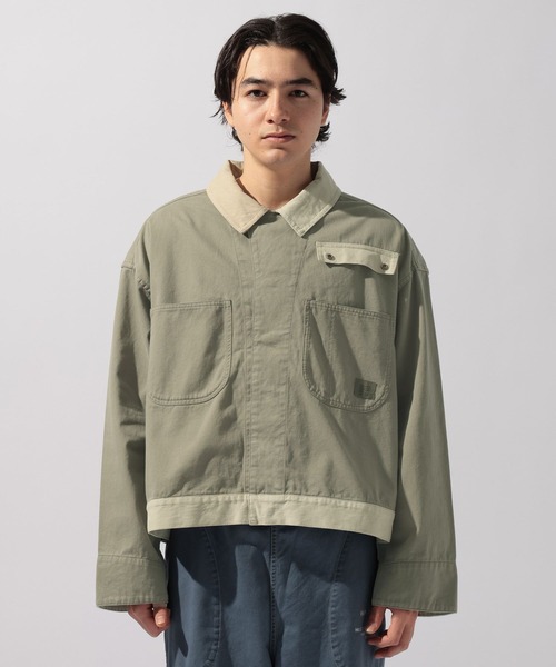 niko and...（ニコアンド）の「【NATOKii(ネイトゥーキー)】ワークシャツジャケット（ブルゾン・メンズ・オフホワイト/オリーブ・MEDIUM/LARGE）」の8枚目の写真