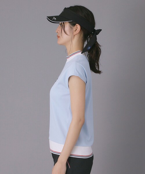 adabat(アダバット)の「【ADABAT NAVY】吸水速乾/接触冷感 フレンチスリーブモックT(Tシャツ/カットソー・レディース・ライトブルー/ホワイト/ネイビー・40/38/42)」の18枚目の写真