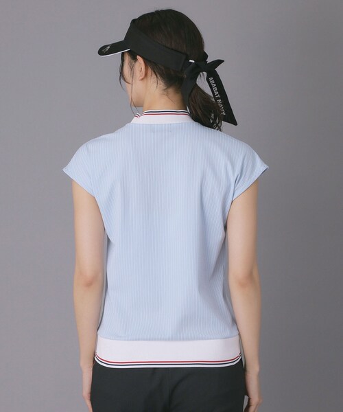 adabat(アダバット)の「【ADABAT NAVY】吸水速乾/接触冷感 フレンチスリーブモックT(Tシャツ/カットソー・レディース・ライトブルー/ホワイト/ネイビー・40/38/42)」の19枚目の写真
