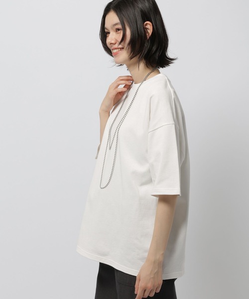 niko and...(ニコアンド)の「さらっとチュニT(Tシャツ/カットソー・レディース・オフホワイト/アイボリー/ブラック/ネイビー・LARGE/MEDIUM)」の22枚目の写真