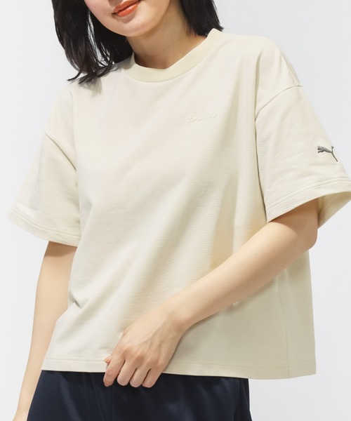 PUMA(プーマ)の「プーマ PUMA ESS ELEVATED MX ベビーテリー Tシャツ TR(Tシャツ/カットソー・レディース・クリーム/チョコ/ブラック・XL/L/M/S)」の1枚目の写真