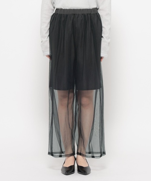 LEPSIM(レプシィム)の「《オフィスライン》チュールレイヤーショートパンツ 645390(その他パンツ・レディース・ベージュ/チャコールグレー・FREE)」の19枚目の写真