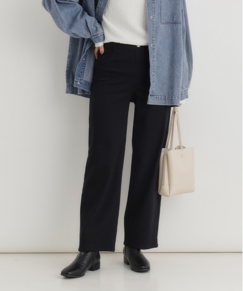 Right-on（ライトオン）の「【HONEYSUCKLE ROSE】ｎｏｂｅｅストレートパンツ (ベーシック / きれいめ / オフィスカジュアル)（その他パンツ・レディース・ブラック/カーキブラウン/ベージュ・M/L/XL/S）」の2枚目の写真