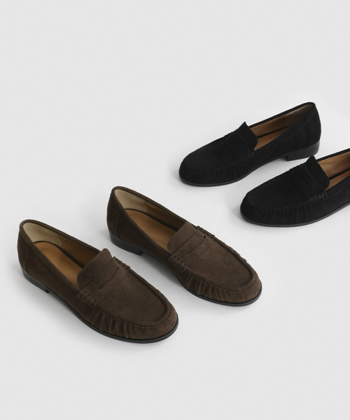 SAPPUN（サプン）の「Anobel スエード ペニーローファー (2.5cm)（ローファー・レディース・ブラック/ブラウン・22.5cm/23cm/23.5cm/24cm/24.5cm/25cm/25.5cm）」の3枚目の写真