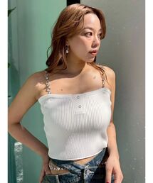 EVRIS（エヴリス）の「ビジューショルダーニットトップス（キャミソール）」