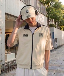 SPINNS（スピンズ）の「短丈半袖トラックジャケット/ラインジャージ/ワンポイント刺繍（ジャージ）」