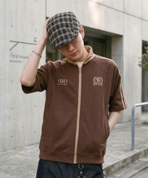 SPINNS（スピンズ）の「短丈半袖トラックジャケット/ラインジャージ/ワンポイント刺繍（ジャージ）」