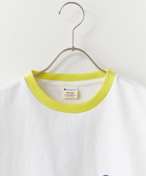 Champion(チャンピオン)の「Champion/チャンピオン ロゴ刺繍 コットン 半袖リンガーTシャツ 秋 秋服 2026年秋冬(Tシャツ/カットソー・メンズ・ホワイト系その他/ホワイト系その他2/ホワイト系その他3・M/L/XL)」の5枚目の写真