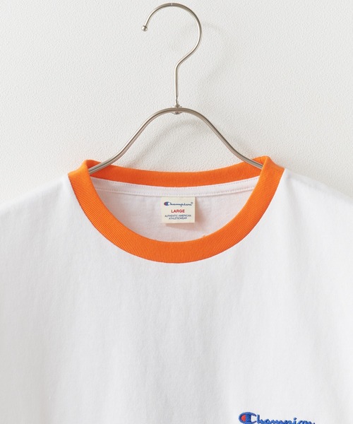 Champion(チャンピオン)の「Champion/チャンピオン ロゴ刺繍 コットン 半袖リンガーTシャツ 秋 秋服 2026年秋冬(Tシャツ/カットソー・メンズ・ホワイト系その他/ホワイト系その他2/ホワイト系その他3・M/L/XL)」の4枚目の写真
