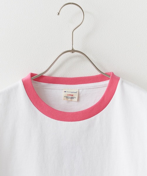 Champion(チャンピオン)の「Champion/チャンピオン ロゴ刺繍 コットン 半袖リンガーTシャツ 秋 秋服 2026年秋冬(Tシャツ/カットソー・メンズ・ホワイト系その他/ホワイト系その他2/ホワイト系その他3・M/L/XL)」の6枚目の写真