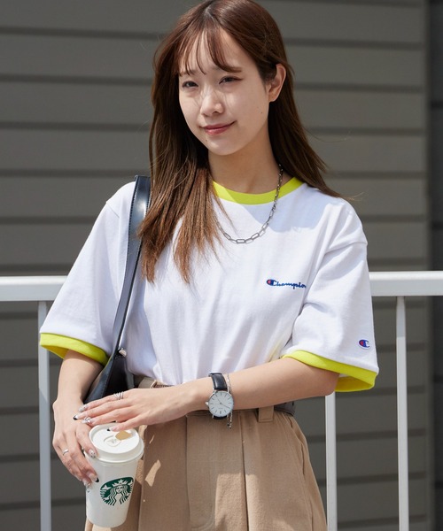 Champion(チャンピオン)の「Champion/チャンピオン ロゴ刺繍 コットン 半袖リンガーTシャツ 秋 秋服 2026年秋冬(Tシャツ/カットソー・メンズ・ホワイト系その他/ホワイト系その他2/ホワイト系その他3・M/L/XL)」の13枚目の写真