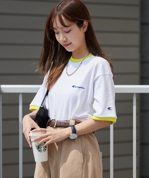 Champion(チャンピオン)の「Champion/チャンピオン ロゴ刺繍 コットン 半袖リンガーTシャツ 秋 秋服 2026年秋冬(Tシャツ/カットソー・メンズ・ホワイト系その他/ホワイト系その他2/ホワイト系その他3・M/L/XL)」の14枚目の写真