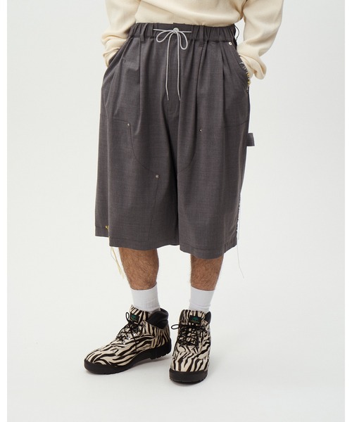 DISCOVERED（ディスカバード）の「SUMMER WOOL LOOPING WIDE SHORTS（スラックス・メンズ・グレー/ブラック・SMALL/LARGE）」の3枚目の写真