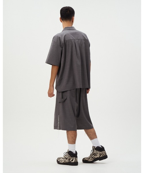 DISCOVERED（ディスカバード）の「SUMMER WOOL LOOPING WIDE SHORTS（スラックス・メンズ・グレー/ブラック・SMALL/LARGE）」の12枚目の写真