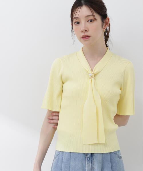 PROPORTION BODY DRESSING（プロポーションボディドレッシング）の「３ＷＡＹタイ付きニット / 1216170408（ニット/セーター・レディース・ホワイト/ライトグリーン/ネイビー/イエロー・MEDIUM/SMALL）」の4枚目の写真