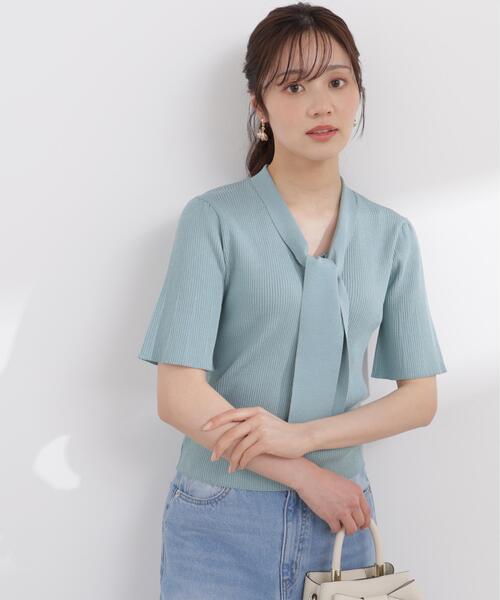 PROPORTION BODY DRESSING（プロポーションボディドレッシング）の「３ＷＡＹタイ付きニット / 1216170408（ニット/セーター・レディース・ホワイト/ライトグリーン/ネイビー/イエロー・MEDIUM/SMALL）」の2枚目の写真