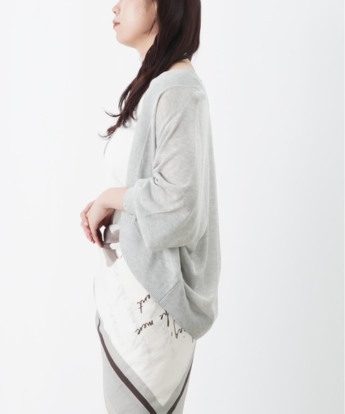 LUCA/LADY LUCK LUCA(ルカ/レディラックルカ)の「LC/LLL 天竺7分袖ニットボレロ(カーディガン/ボレロ・レディース・グレー/ブラック・FREE)」の11枚目の写真