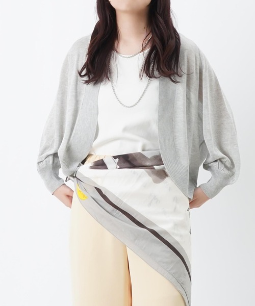 LUCA/LADY LUCK LUCA(ルカ/レディラックルカ)の「LC/LLL 天竺7分袖ニットボレロ(カーディガン/ボレロ・レディース・グレー/ブラック・FREE)」の9枚目の写真